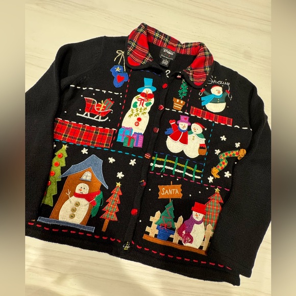 Vintage VTG Christmas Cardigan Ugly Snowman Sweater Women's Size
Small - Picture 2 of 8
